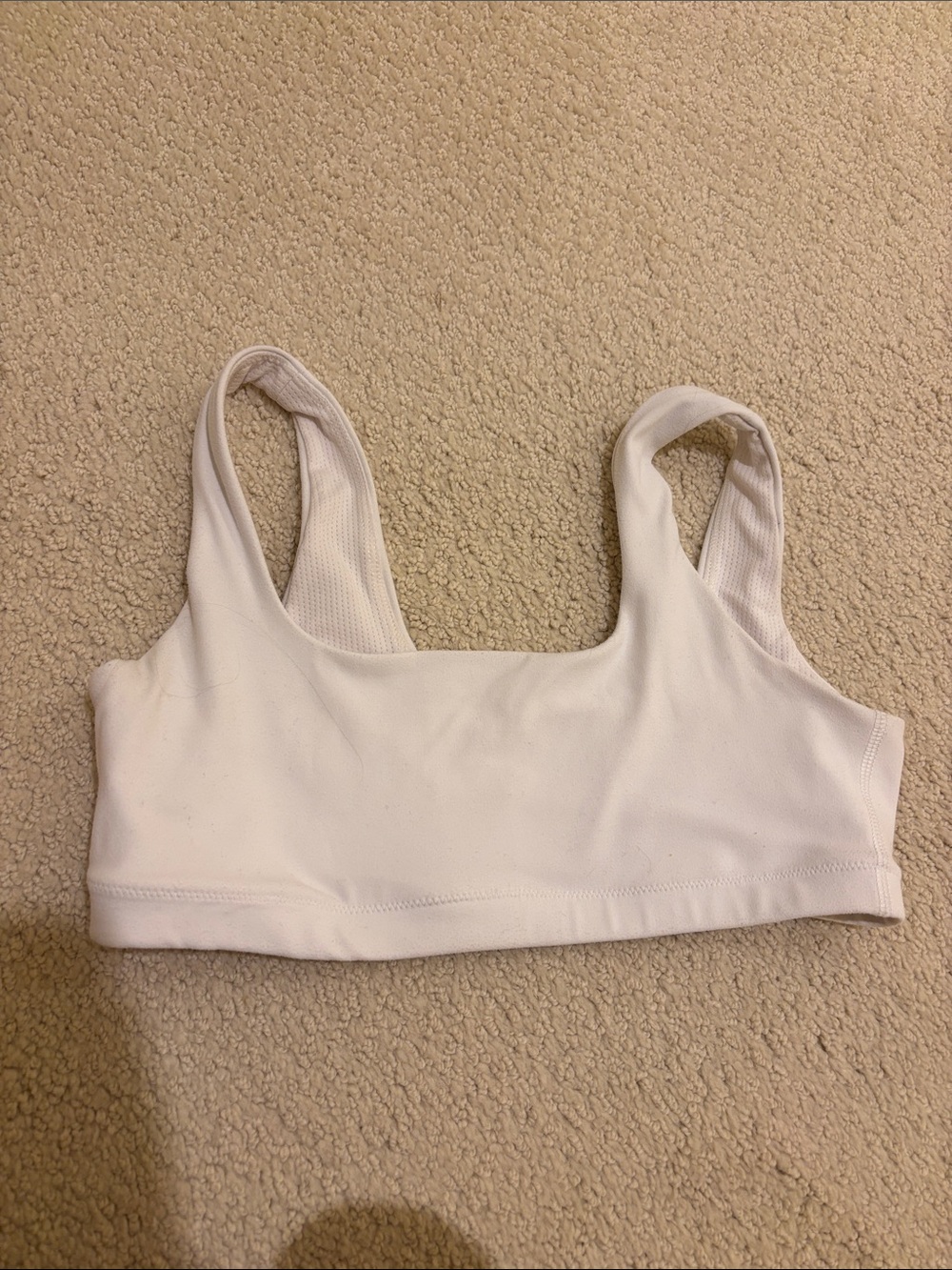 Athleta White Scoop-Front Sports Bra